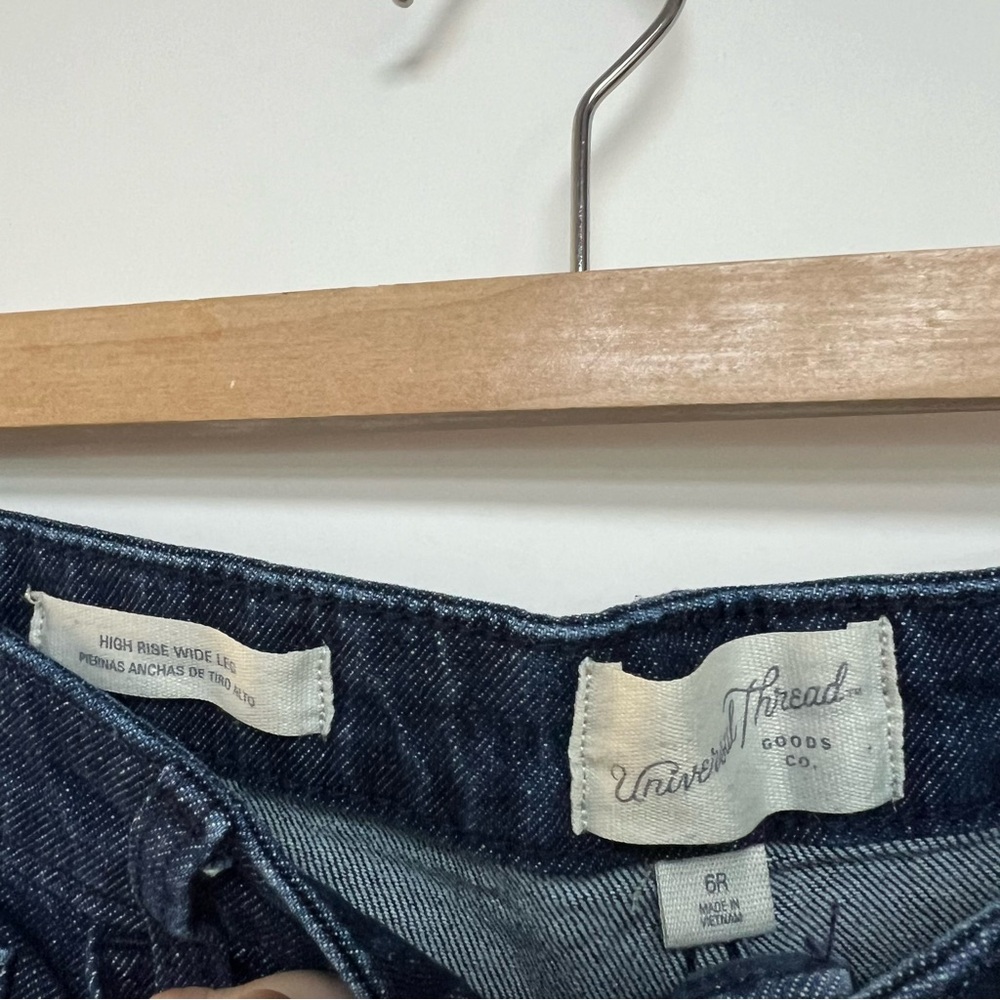 Universal Thread Dark Blue Rinse High Rise Wide Leg Jeans Size 6 - Picture 7 of 10